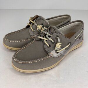 Sperry Womens STS95710 Ivyfish Gray Olive Top-Sider Canvas Size 6 M Boat Shoes